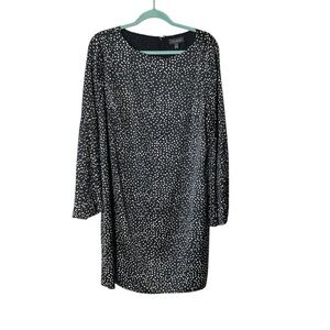 The Limited Black and Silver Sheath Dress with Bishop Sleeves